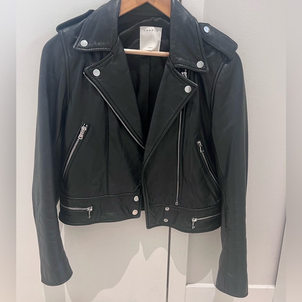 Sandro Moto leather jacket size S